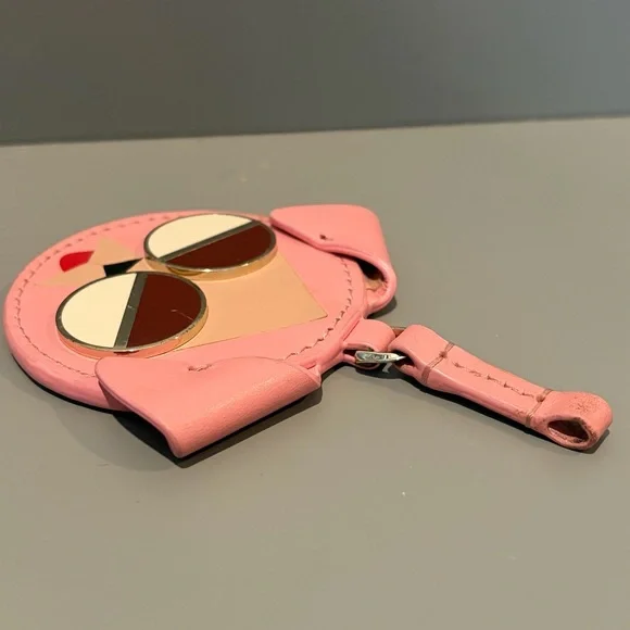 Kate Spade Spademals Rococo Pink Mod Dog Leather Dangle Keyring Bag Charm GUC - Picture 5 of 10